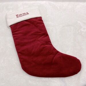 Pottery Barn Medium Classic Red Velvet Christmas Stocking